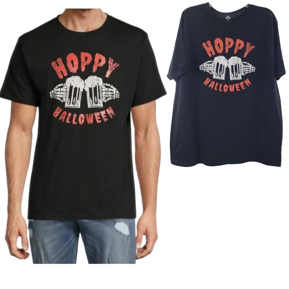 Hoppy Halloween Men’s Beer Skeleton Tee Shirt – Size Large NWT